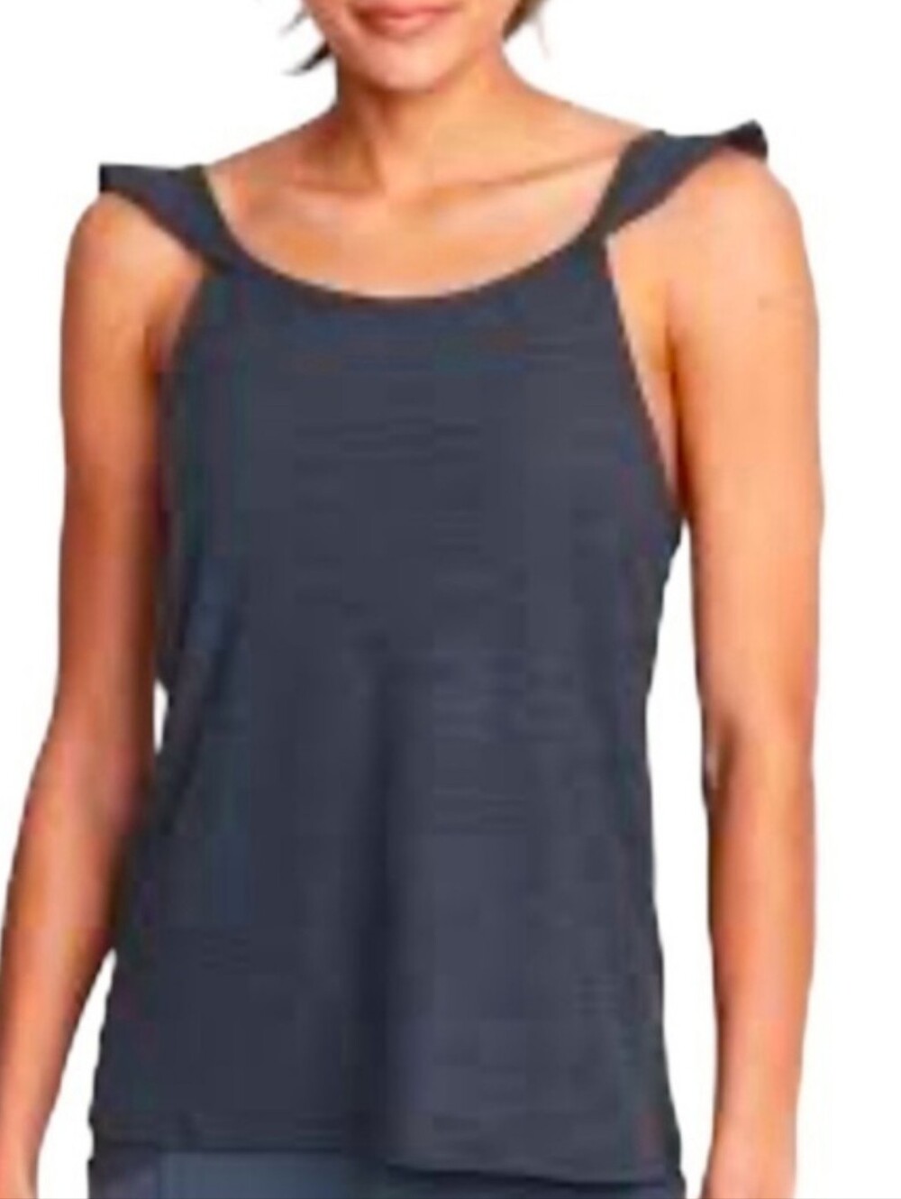 Old Navy Active Gray Ruffle Strap Tank
